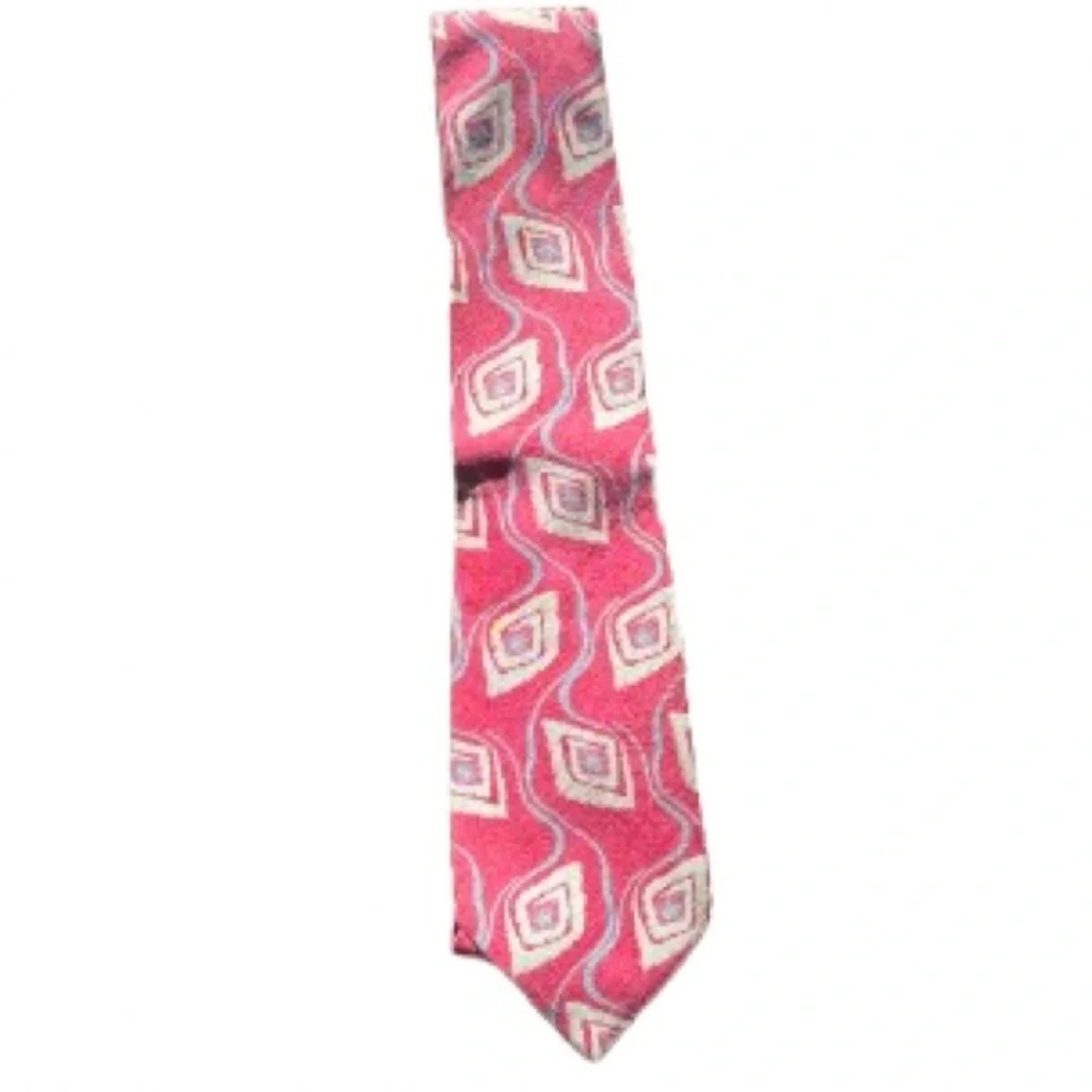 Giorgio Armani Red and White Patterned Tie